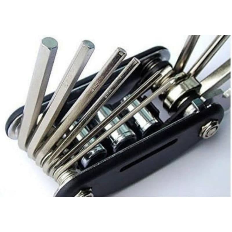 Kunci Sepeda 16 in 1 Tools Repair Kit Obeng Extension Bar Socket Hex Wrench Flat 16in1 Sepedah