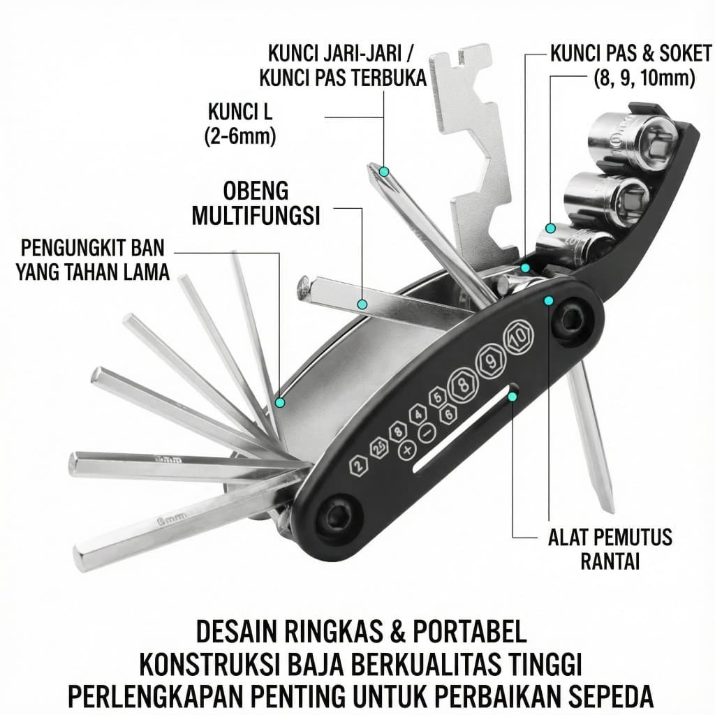 SUBA Multifunction Repair Toolkit 16 in 1 - Kunci Sepeda Serba guna