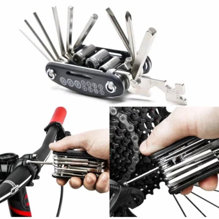 Bicycle Pocket Tools - Perkakas Saku Sepeda - Kunci Sepeda 16 in 1 - Pocket Repair Tools