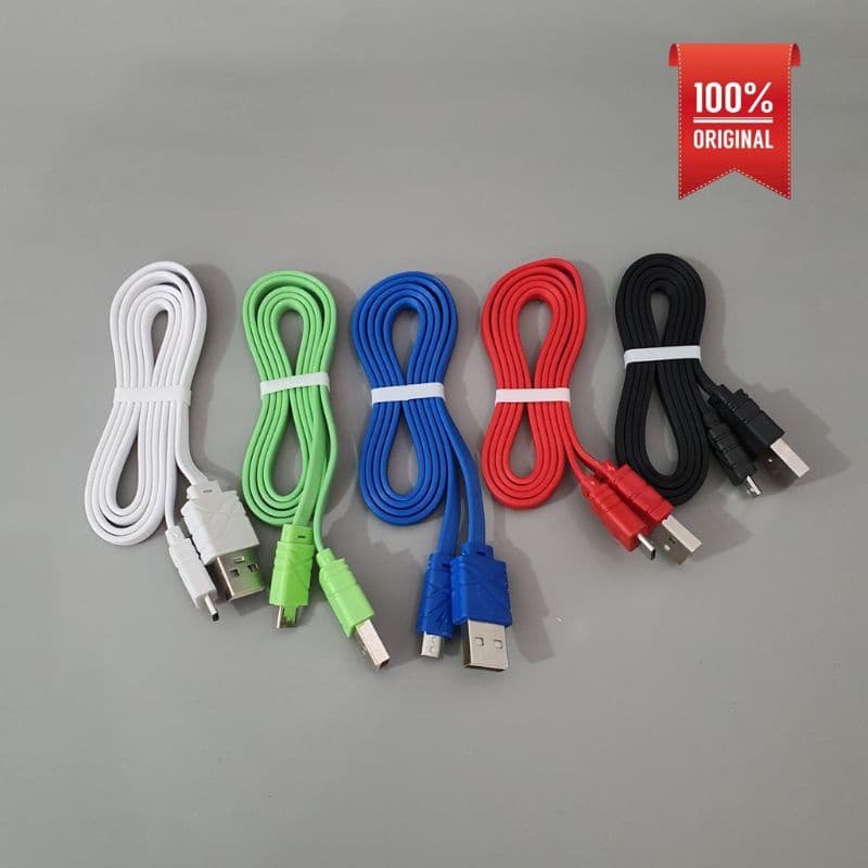 Kabel Data Charger Authentic Polos 5 Warna Murah Micro USB