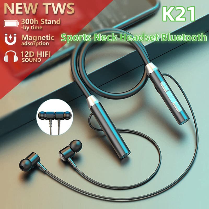 Headset Bluetooth Olahraga HIFI Super Bass Tahan Keringat