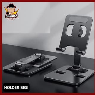 Phone Holder Stand Meja Lipat Full Besi Peyangga Handphone Minimalis HD65 Multifungsi