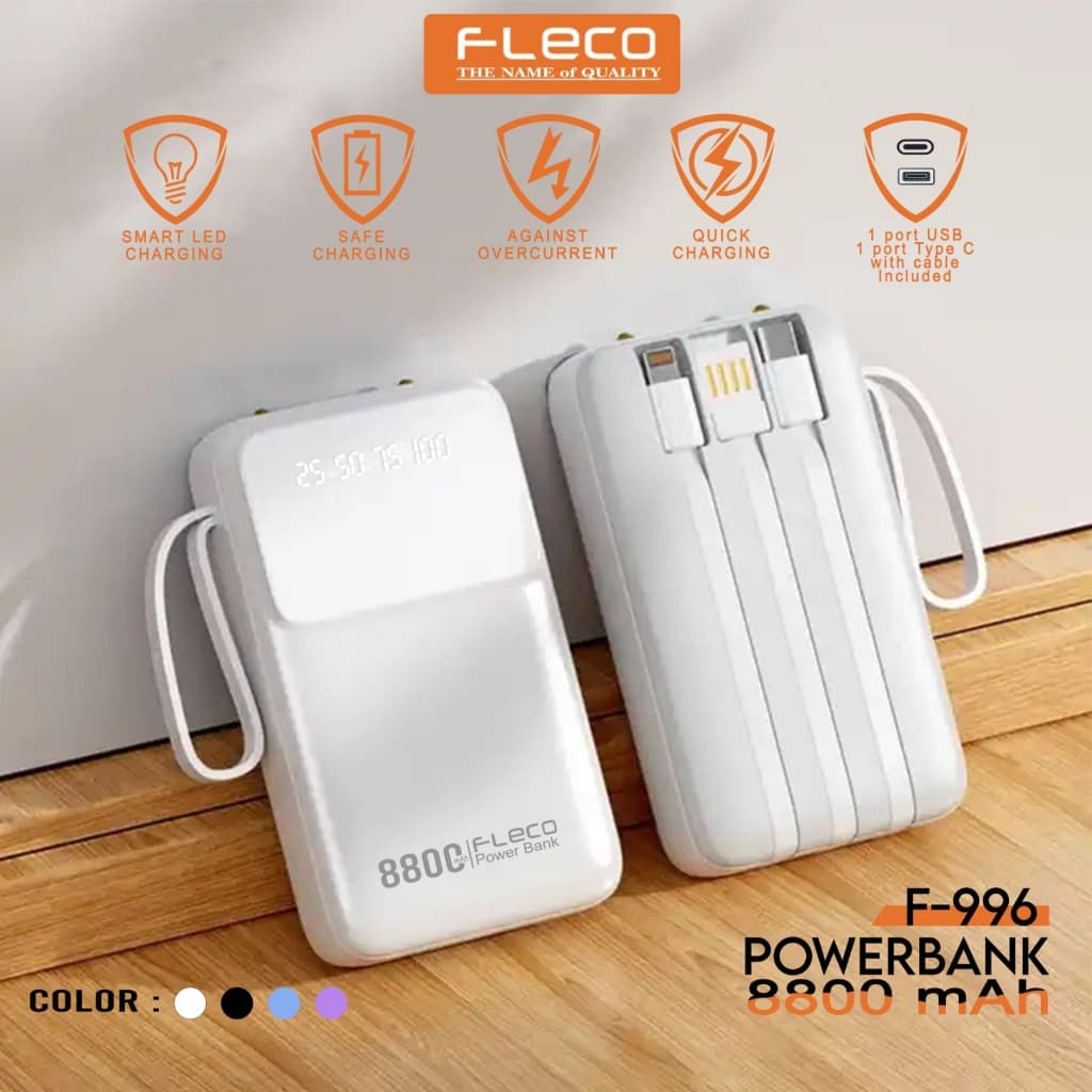 NexTrove N7 Power Bank Fast Charging 22.5W 20000mAh - Built in Cable (Lightning &amp; Type - C) LED Display Compact Mini