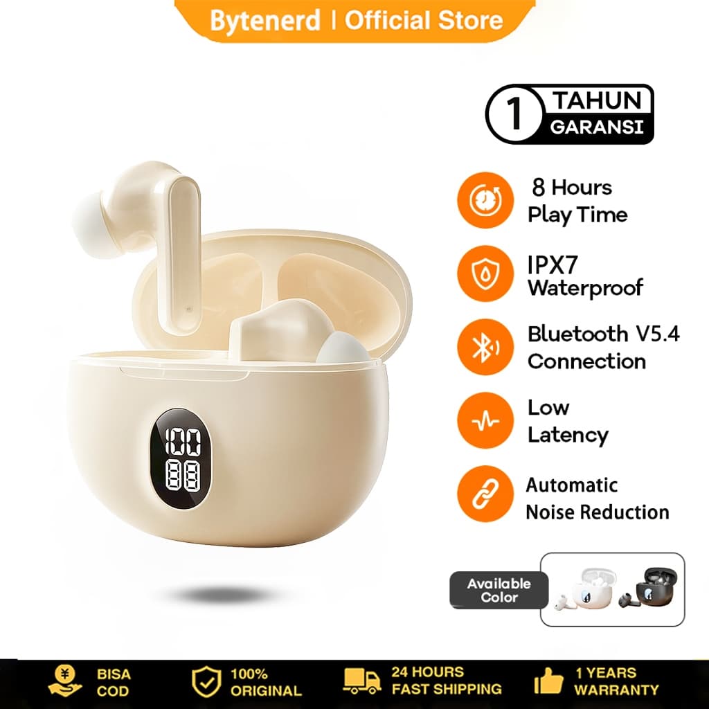 ByteNerd TWS Bluetooth 5.4 Noise Reduction Earbuds