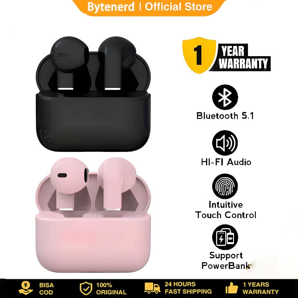 HEADPHONE BLUETOOTH 5.1 EARBUD M19 TWS NIRKABEL LED DIGITAL POWER DISPLAY BASS STEREO