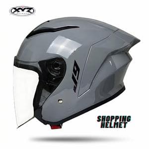 HELM J9 XYZ HALF FACE VISOR HITAM BENING