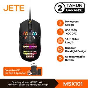 Mouse Gaming JETE MSX101 Mouse Kabel 1600 DPI Game Wired Optical Mouse Game Cool LED RGB USB Cable PC Laptop