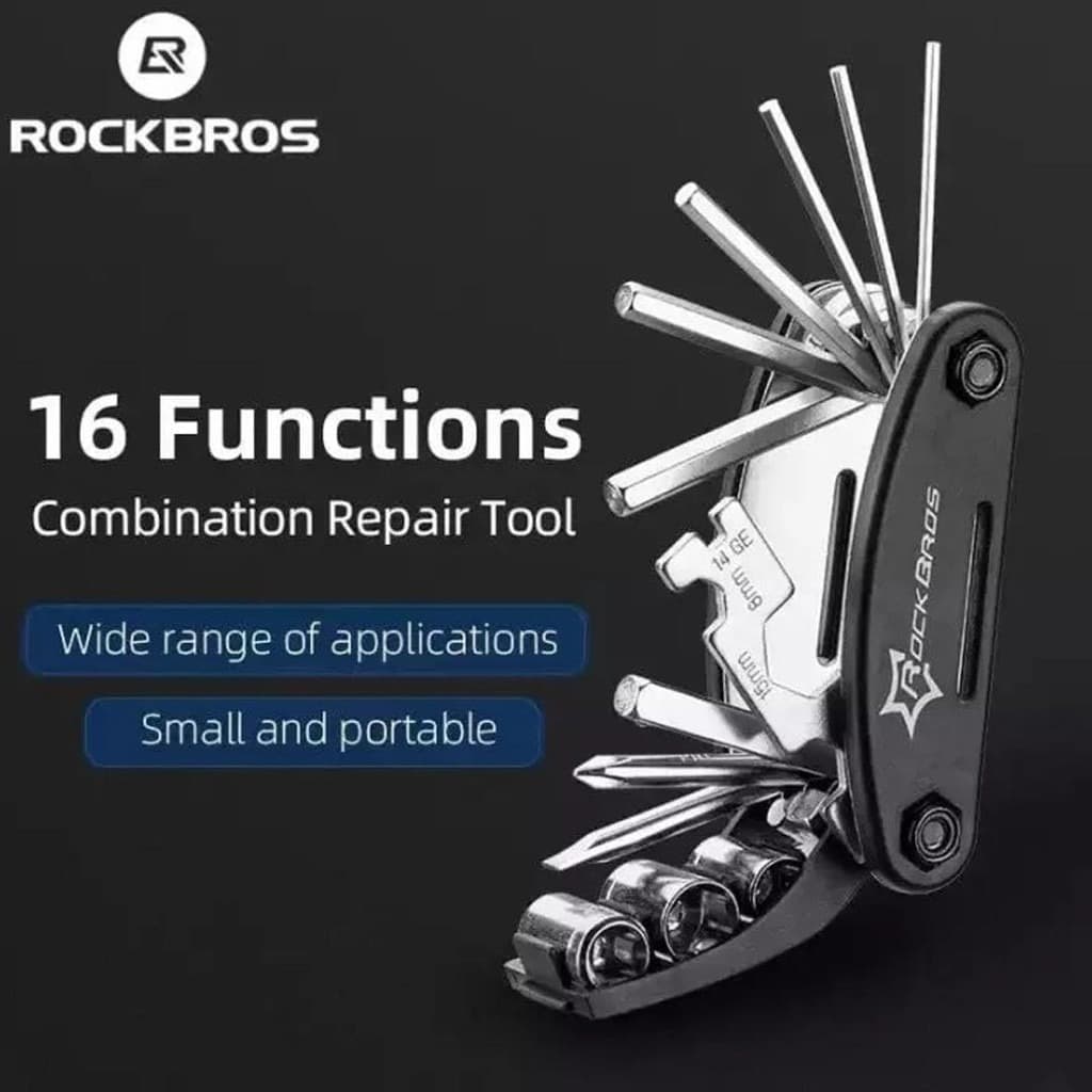 Kunci Sepeda 16-in-1 Tool Kit Lipat Baja — Perawatan Harian Sepeda & Motor