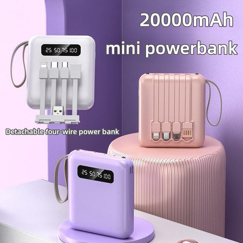 LENTIVEN PowerBank 60000mAh Fast Charging LCD with Kabel Data Type C Micro USB W66