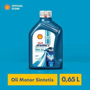 Oli Motor Shell Advance AX7 10W-30 (0.65L) – Synthetic Pelumas Mesin Motor Harian Matic Halus & Perlindungan Maksimal