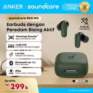 (NEW LAUNCH) Soundcore Anker R50i NC Earbuds Adaptive Noise Canceling Headset Earphone Bluetooth 5.4 TWS Low Latency for Game Long Battery 4 Mics IP54 -A3959
